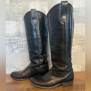 FRYE Women Melissa Button Black Size 6B Leather Boots - FREE SHIPPING
